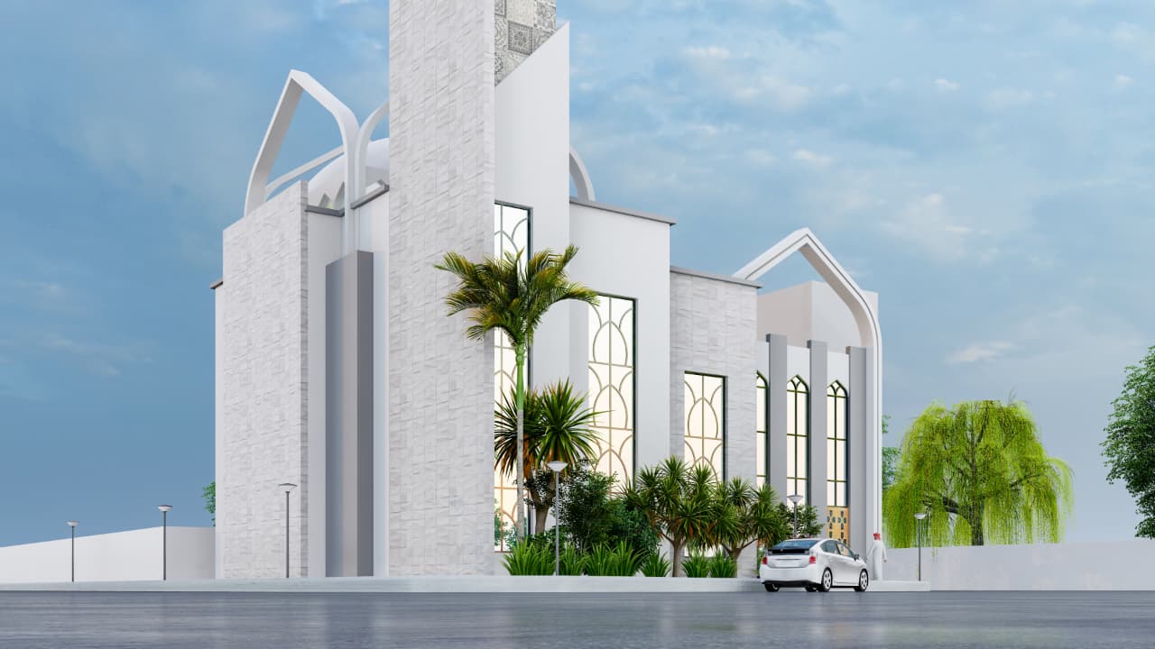 Contemporary Mosque — Stone & White