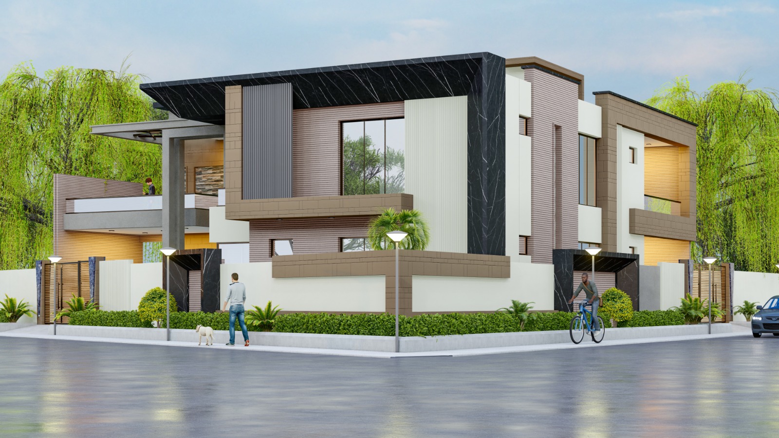 Modern Corner House — Street View