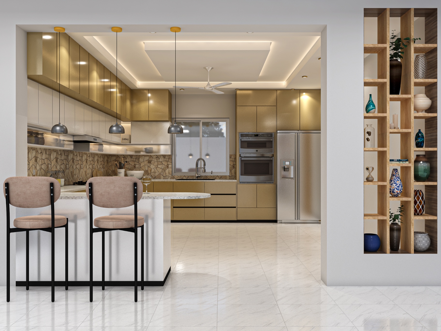 Modular Kitchen — Champagne Gold