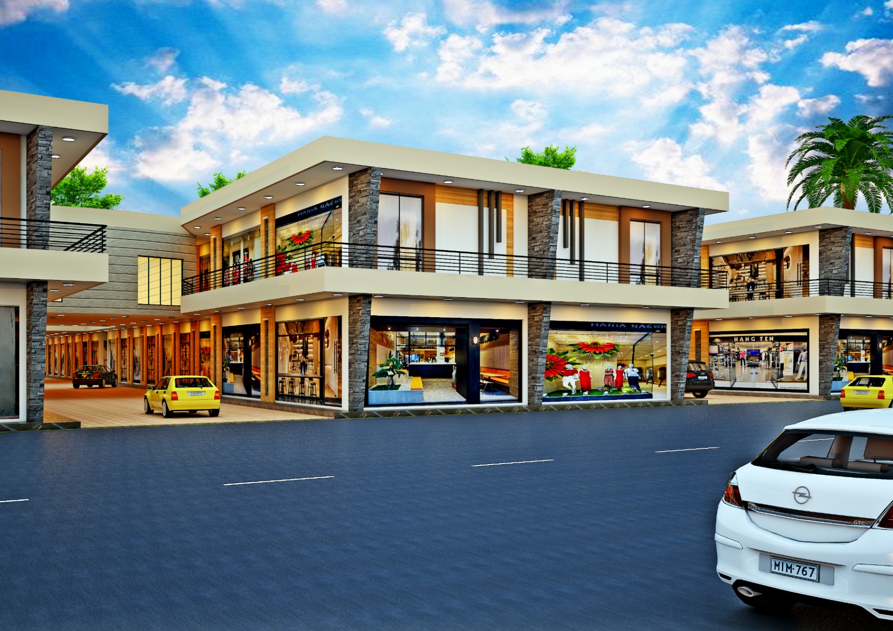 Gallery Plaza — Corner Retail View