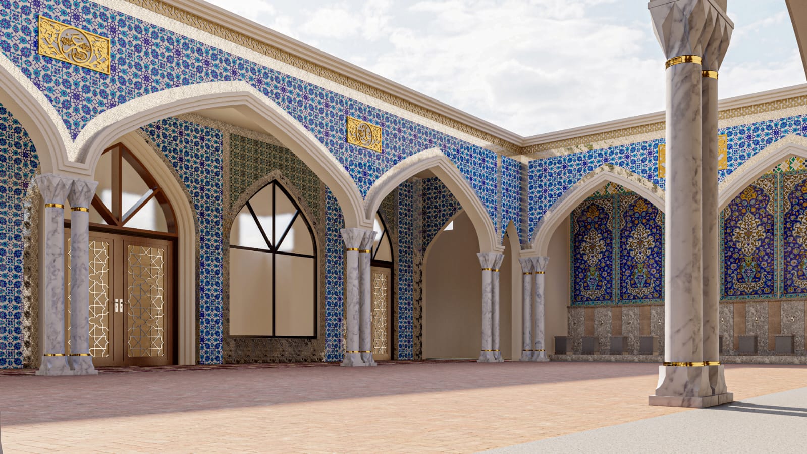 Wudu Wall — Persian Tile Detail