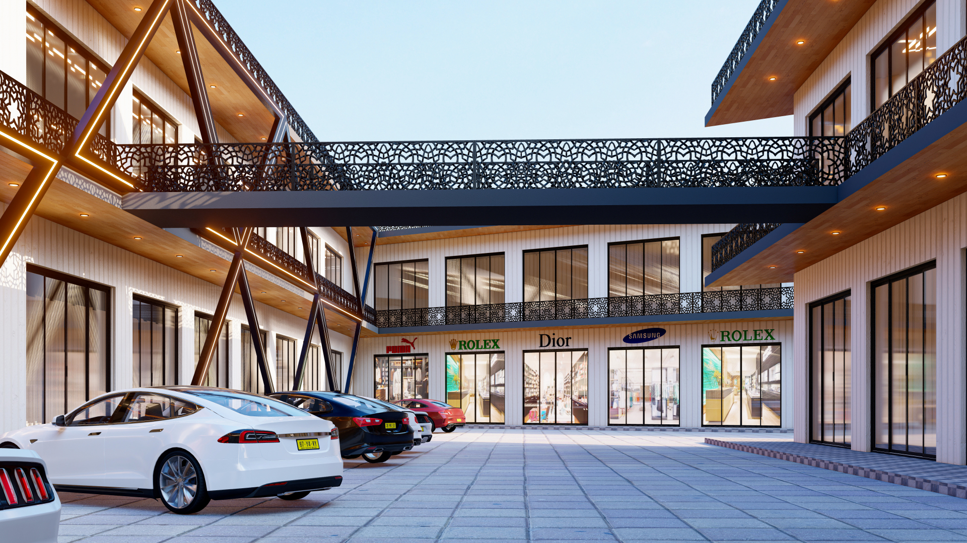 Boutique Arcade — Courtyard View