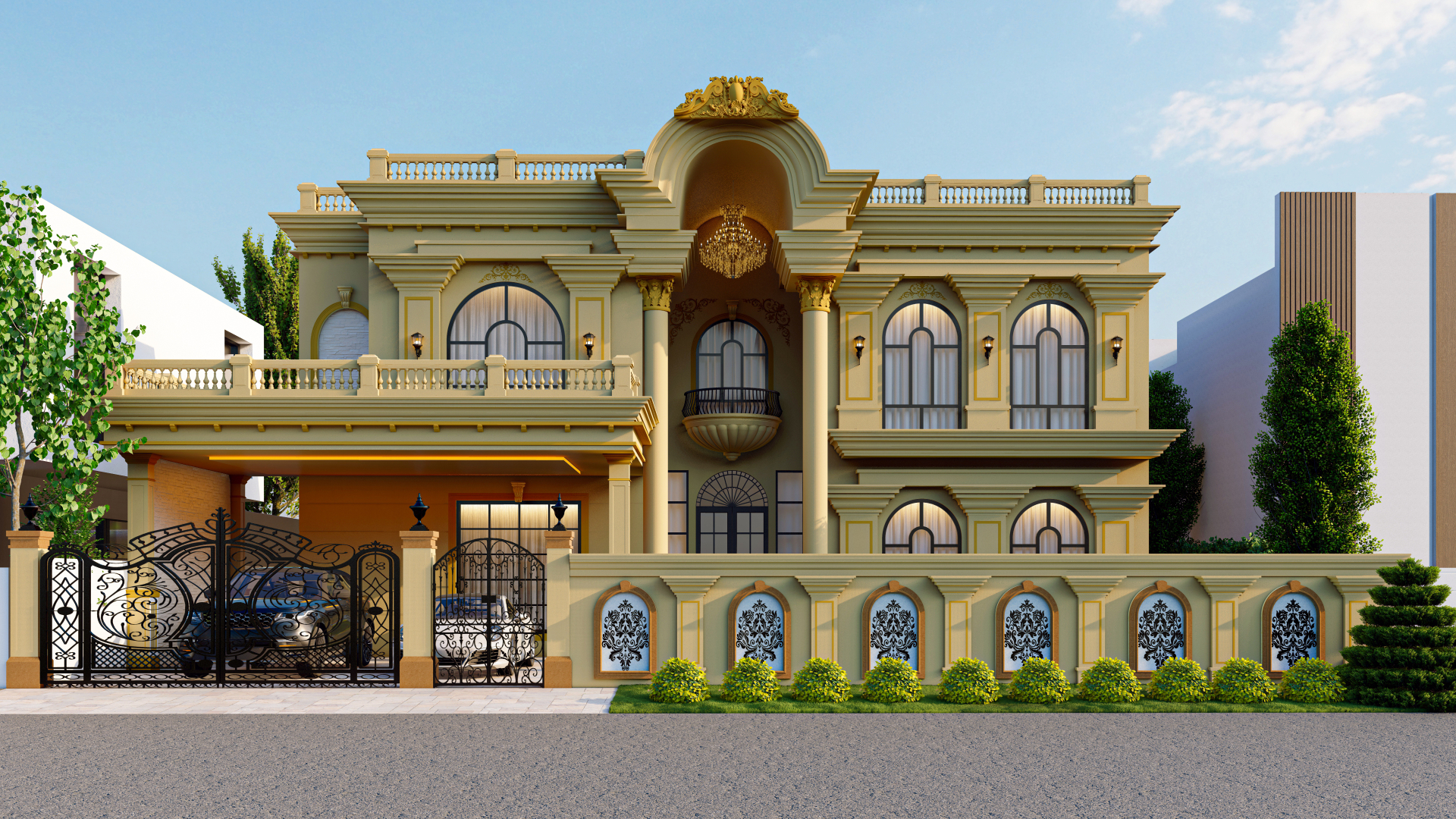 Classical Villa — Full Facade