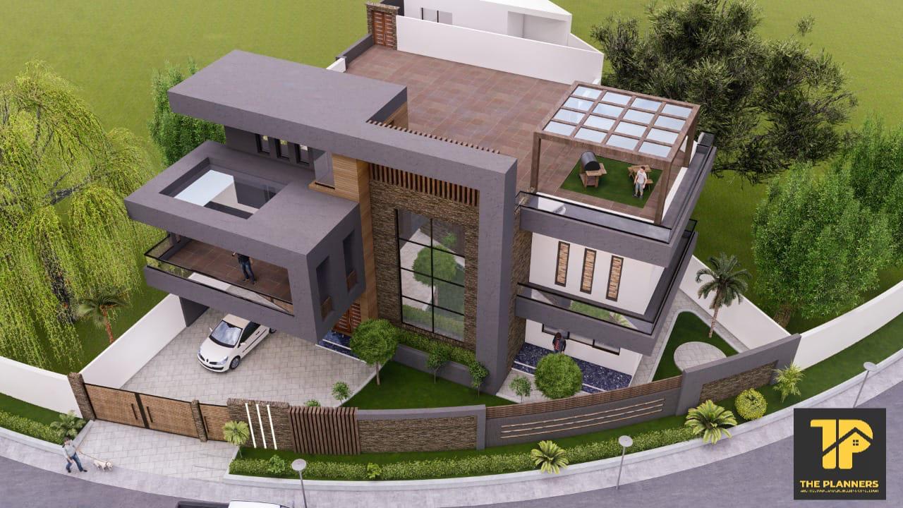 Contemporary Residence — Aerial